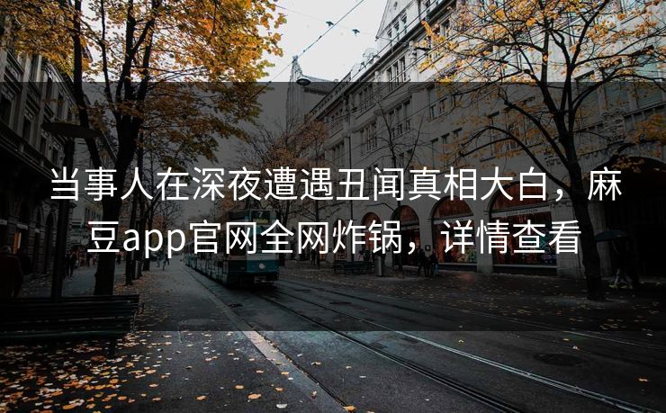 当事人在深夜遭遇丑闻真相大白，麻豆app官网全网炸锅，详情查看